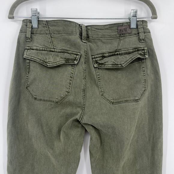 Paige Utility Joggers Womens Pants Sz 26 Olive Quiet Luxury Minimalist Ankle Zip - Picture 8 of 11